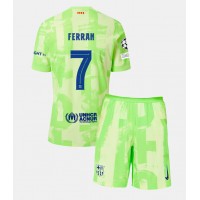 Camisa de Futebol Barcelona Ferran Torres #7 Equipamento Alternativo Infantil 2024-25 Manga Curta (+ Calças curtas)